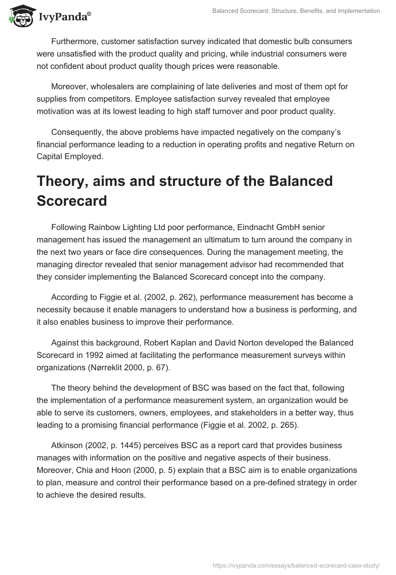 Balanced Scorecard: Structure, Benefits, and Implementation. Page 2