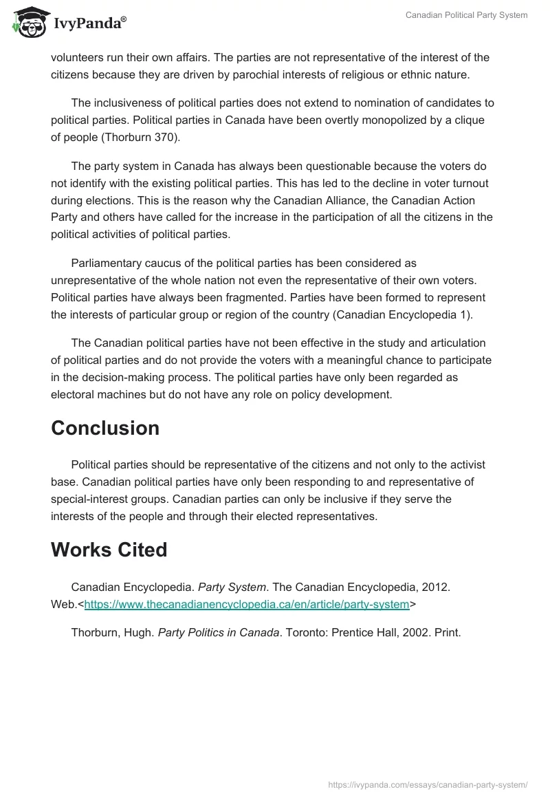 Canadian Political Party System. Page 2