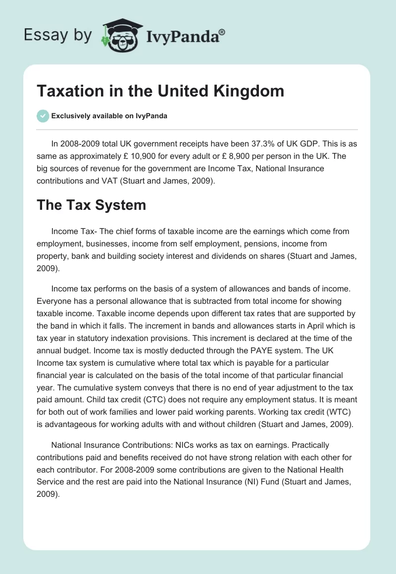 Taxation in the United Kingdom. Page 1