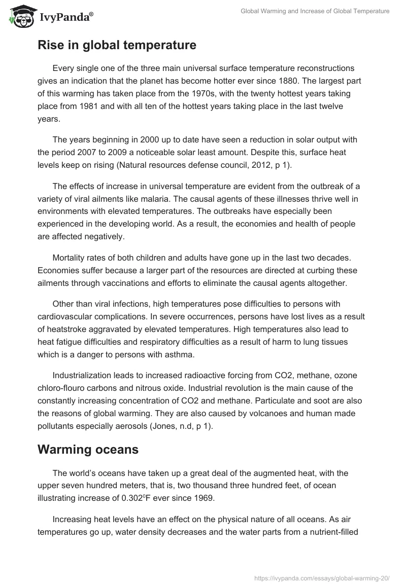 Global Warming and Increase of Global Temperature. Page 3
