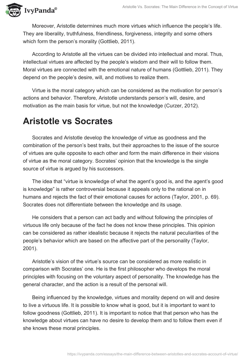 Aristotle vs. Socrates: The Main Difference in the Concept of Virtue. Page 3