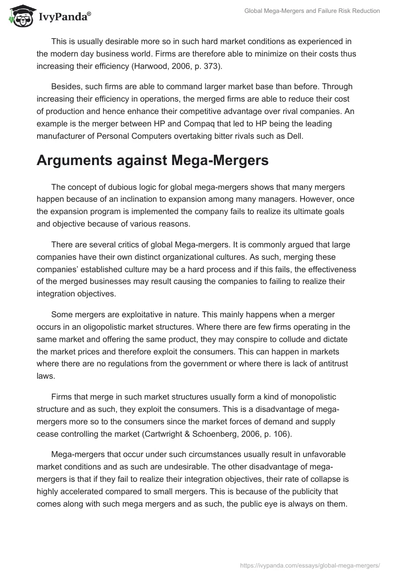 Global Mega-Mergers and Failure Risk Reduction. Page 3