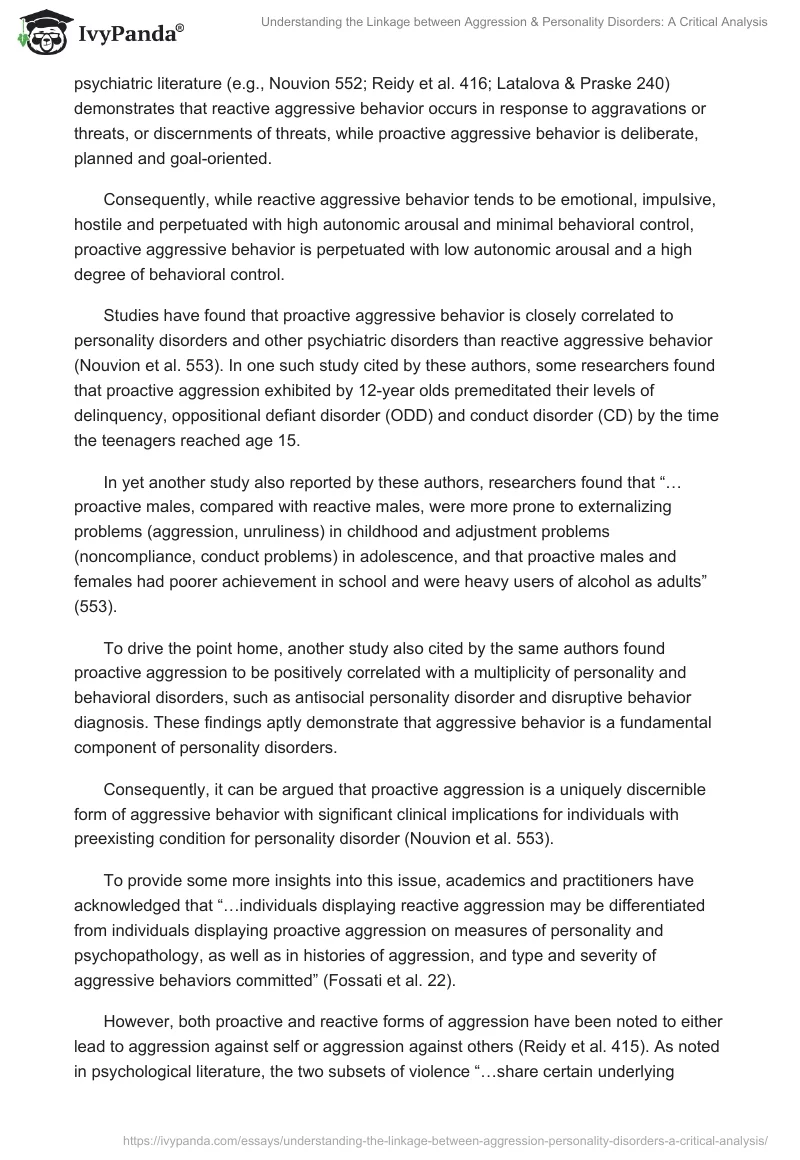 Understanding the Linkage between Aggression & Personality Disorders: A Critical Analysis. Page 3
