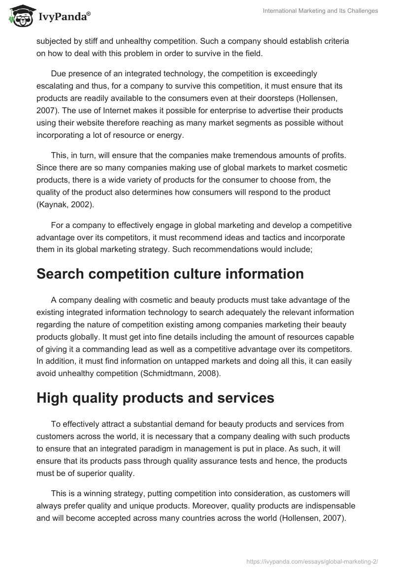 International Marketing and Its Challenges. Page 3