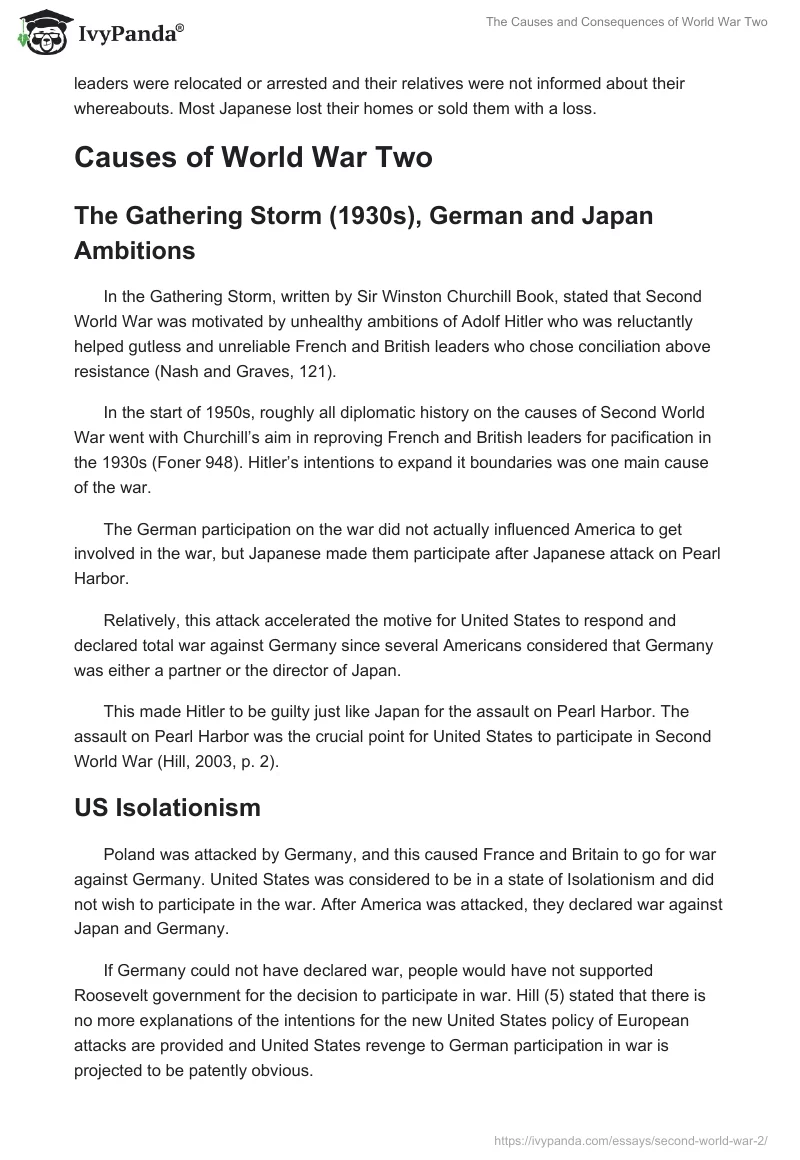 The Causes and Consequences of World War Two. Page 4