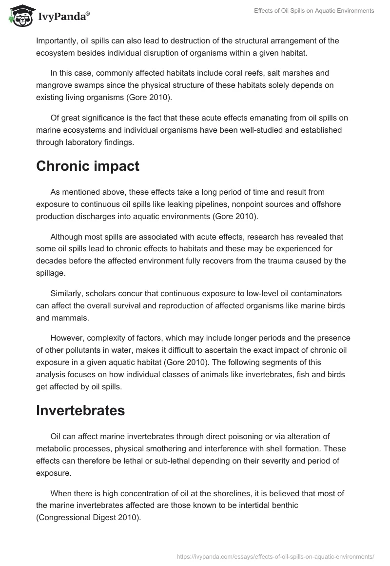 Effects of Oil Spills on Aquatic Environments. Page 5