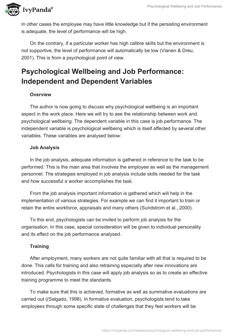 Psychological Wellbeing and Job Performance. Page 3