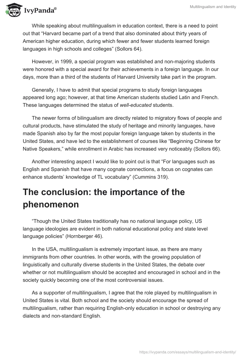 Multilingualism and Identity. Page 5