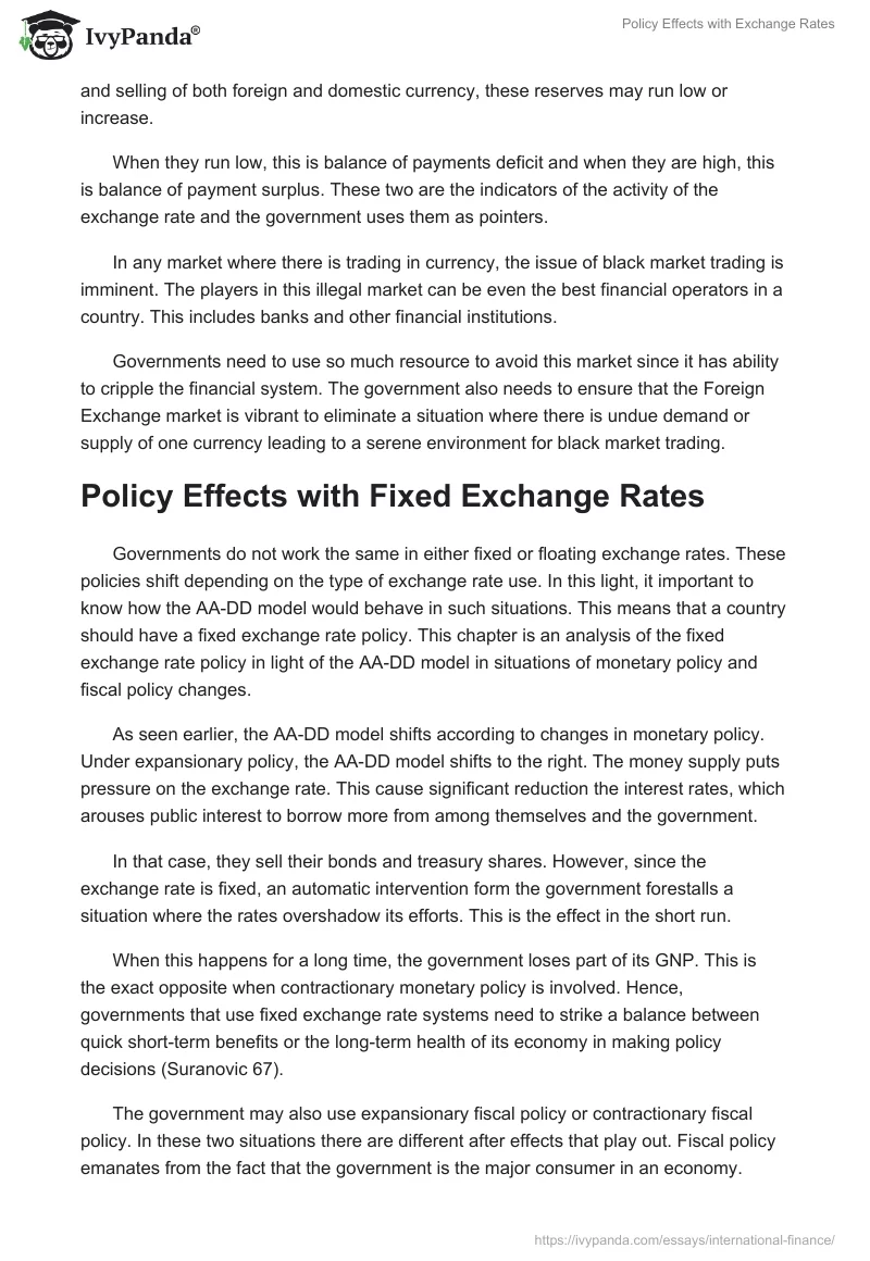 Policy Effects with Exchange Rates. Page 4