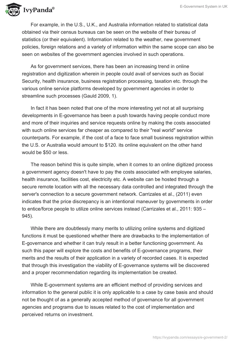 E-Government System in UK. Page 2