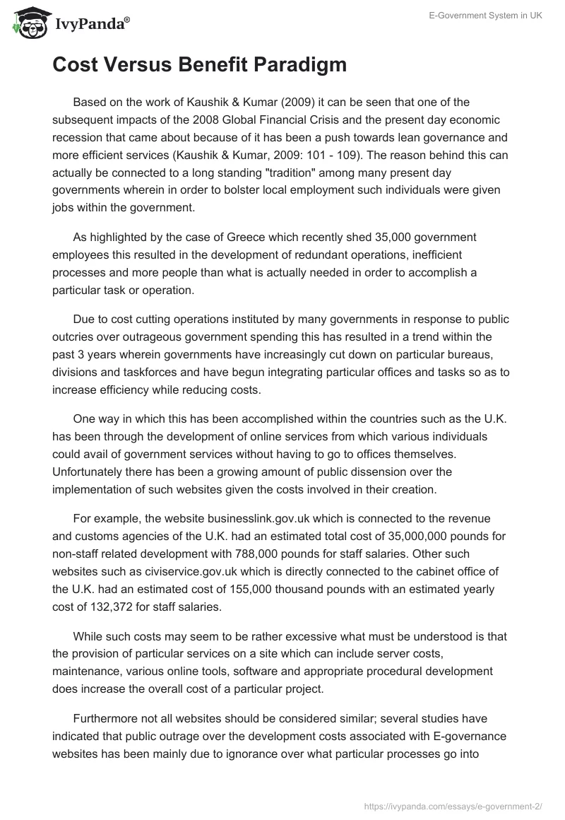E-Government System in UK. Page 3