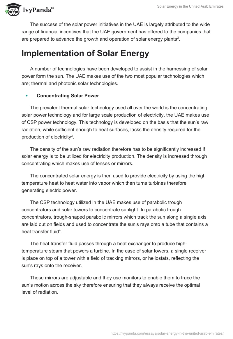 Solar Energy in the United Arab Emirates. Page 2