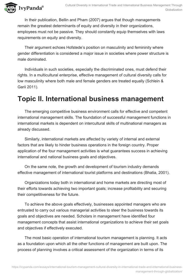 Cultural Diversity in International Trade and International Business Management Through Globalization. Page 5