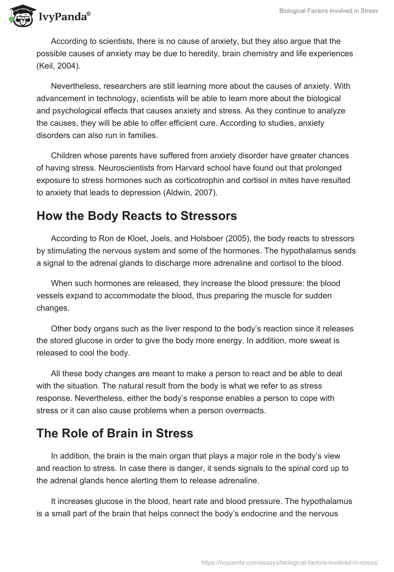 Biological Factors Involved in Stress. Page 2