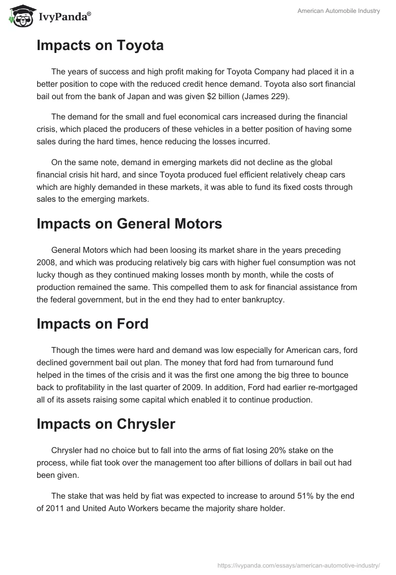 American Automobile Industry. Page 5