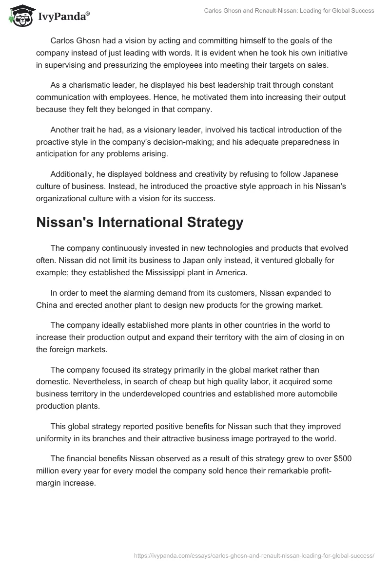 Carlos Ghosn and Renault-Nissan: Leading for Global Success. Page 2