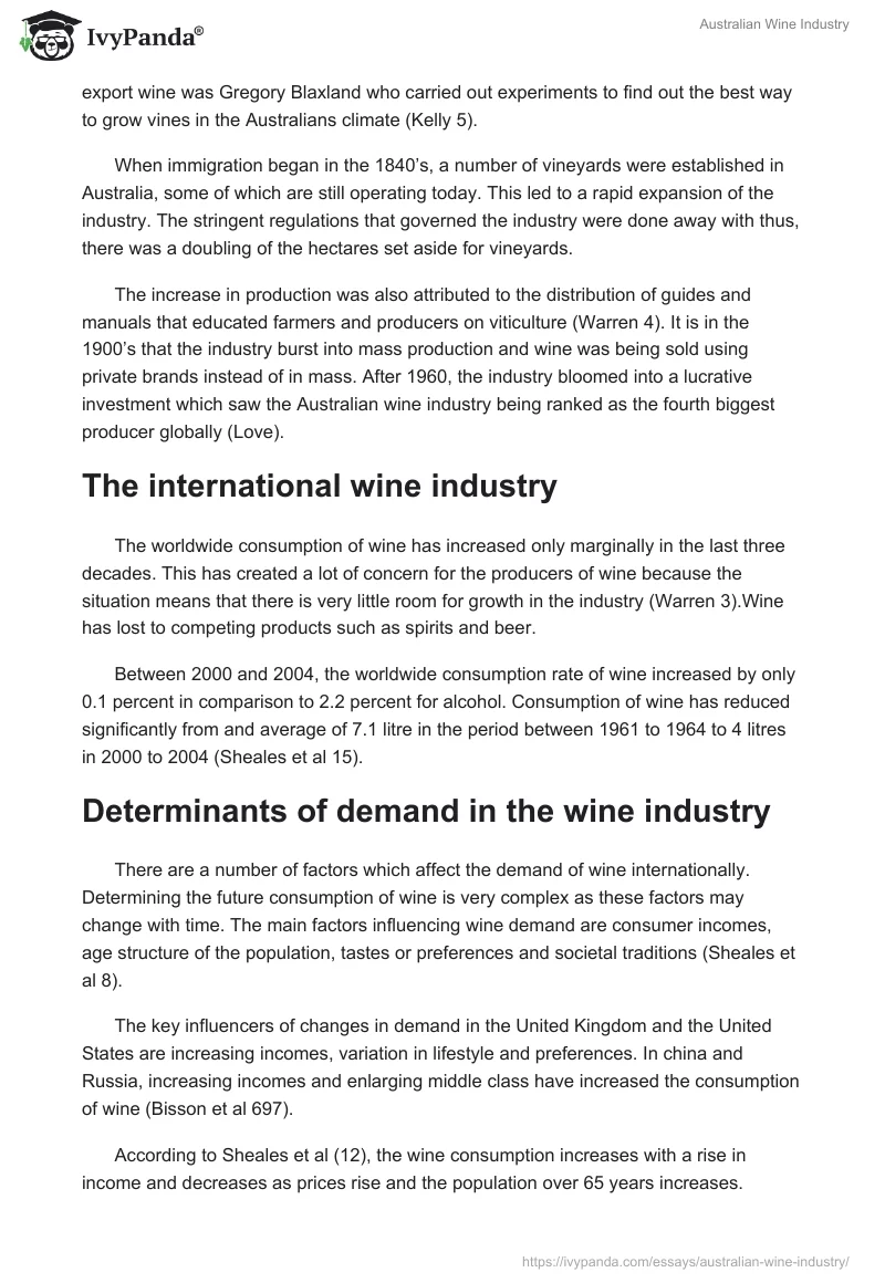 Australian Wine Industry. Page 2