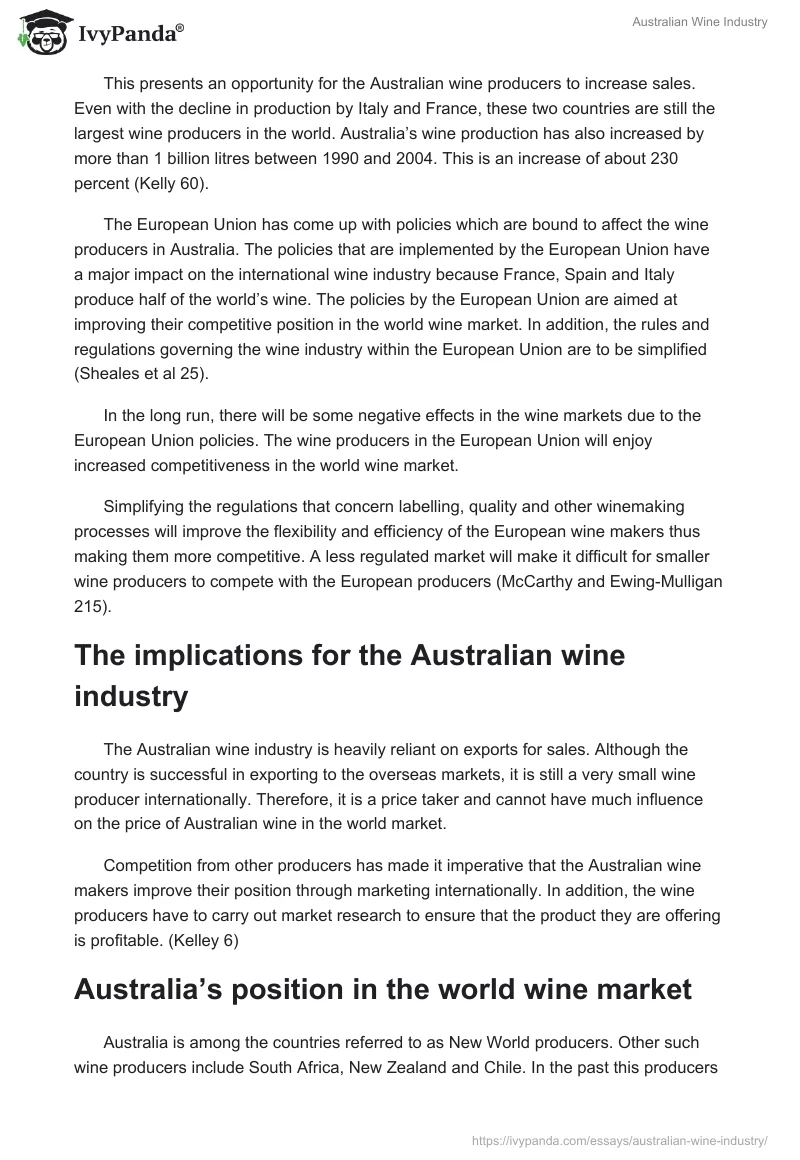 Australian Wine Industry. Page 4