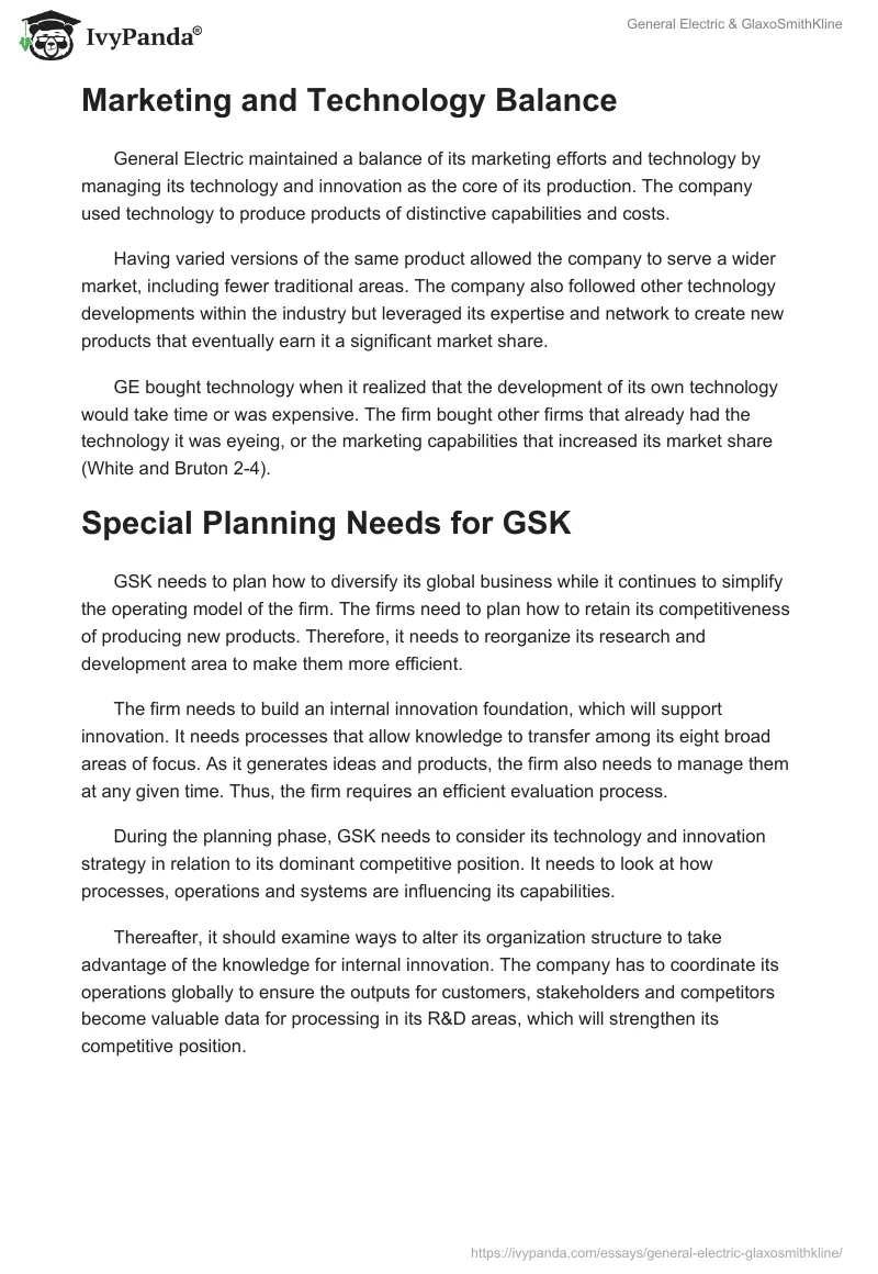 General Electric & GlaxoSmithKline. Page 4