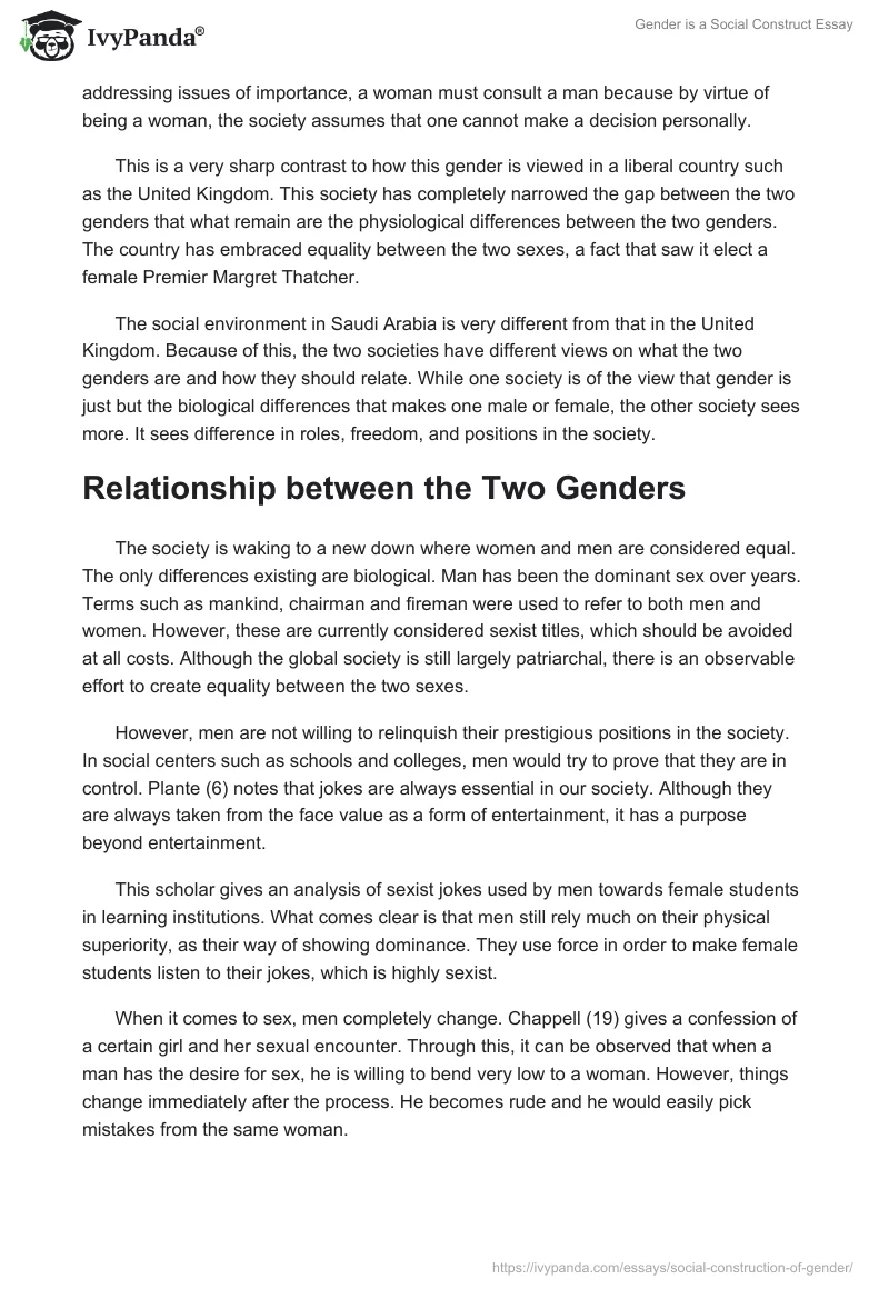 Gender is a Social Construct Essay. Page 3