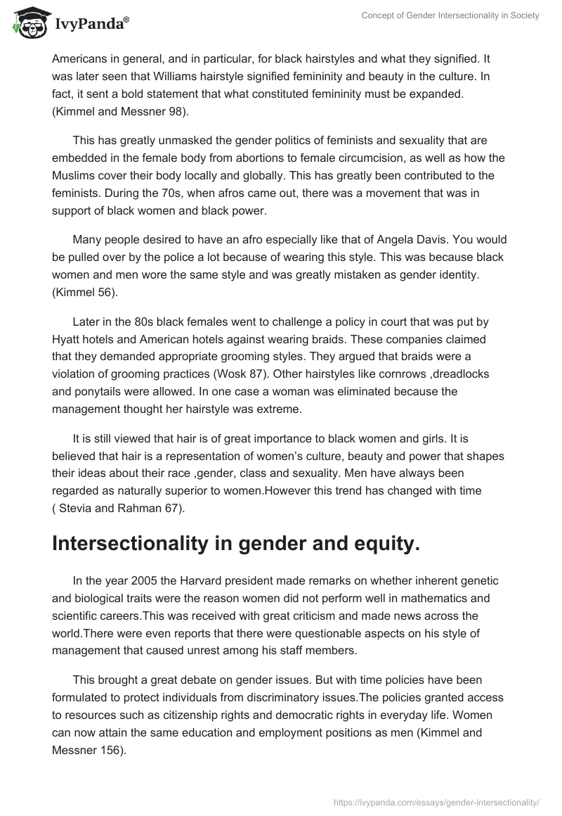 Concept of Gender Intersectionality in Society. Page 4