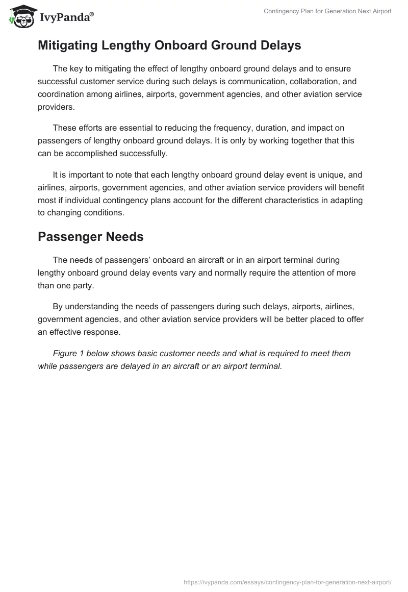 Contingency Plan for Generation Next Airport. Page 3