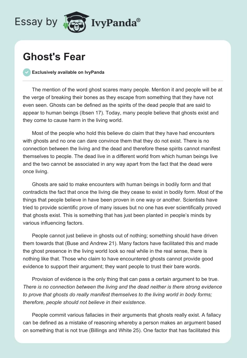 Ghost's Fear. Page 1