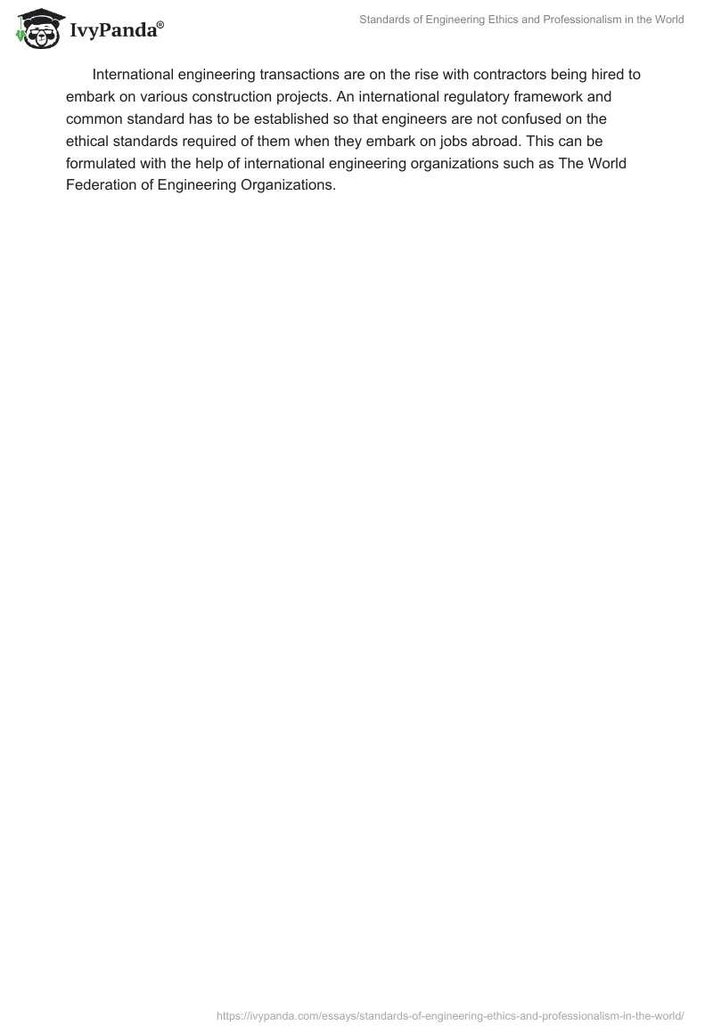 Standards of Engineering Ethics and Professionalism in the World. Page 5