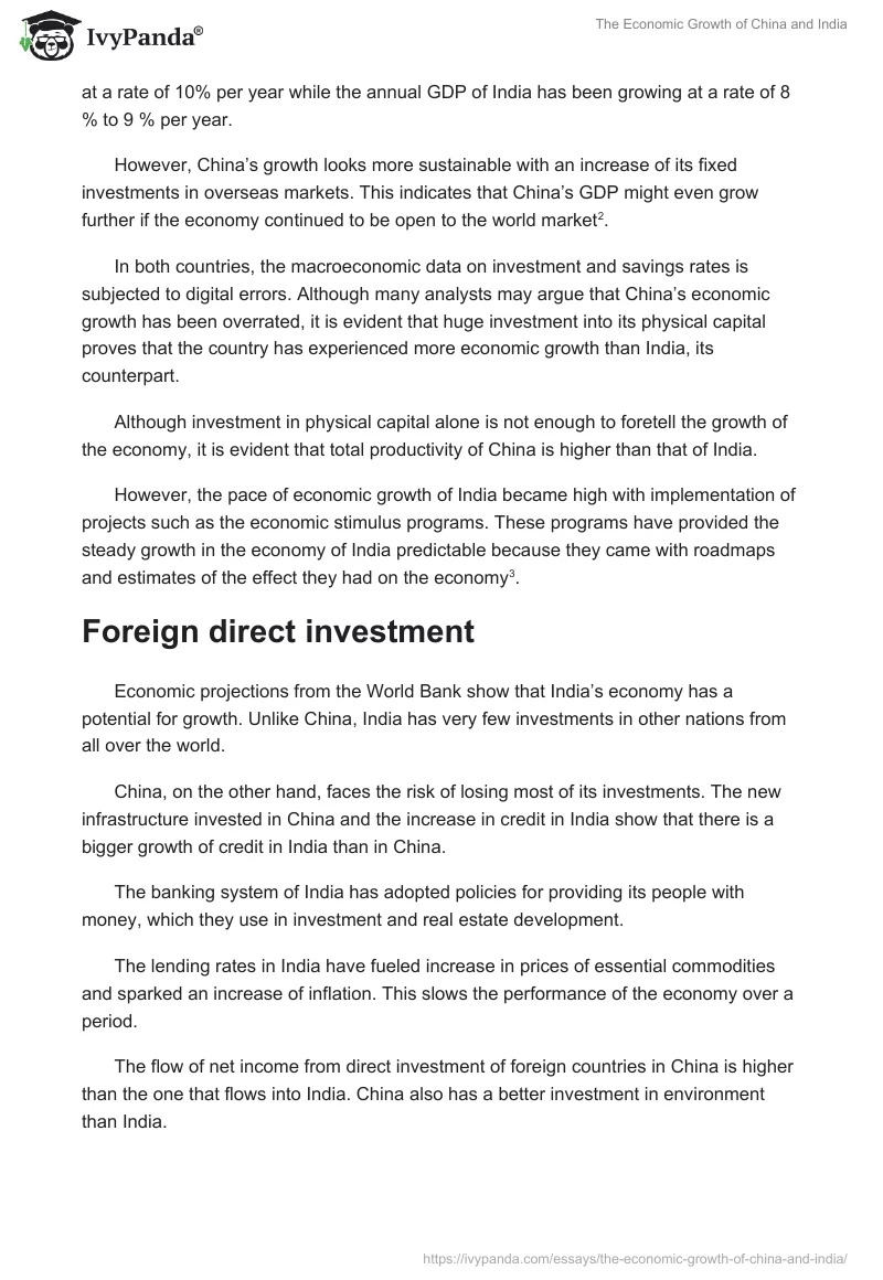 The Economic Growth of China and India. Page 2