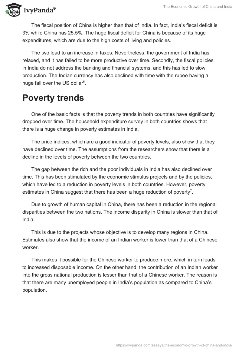 The Economic Growth of China and India. Page 4