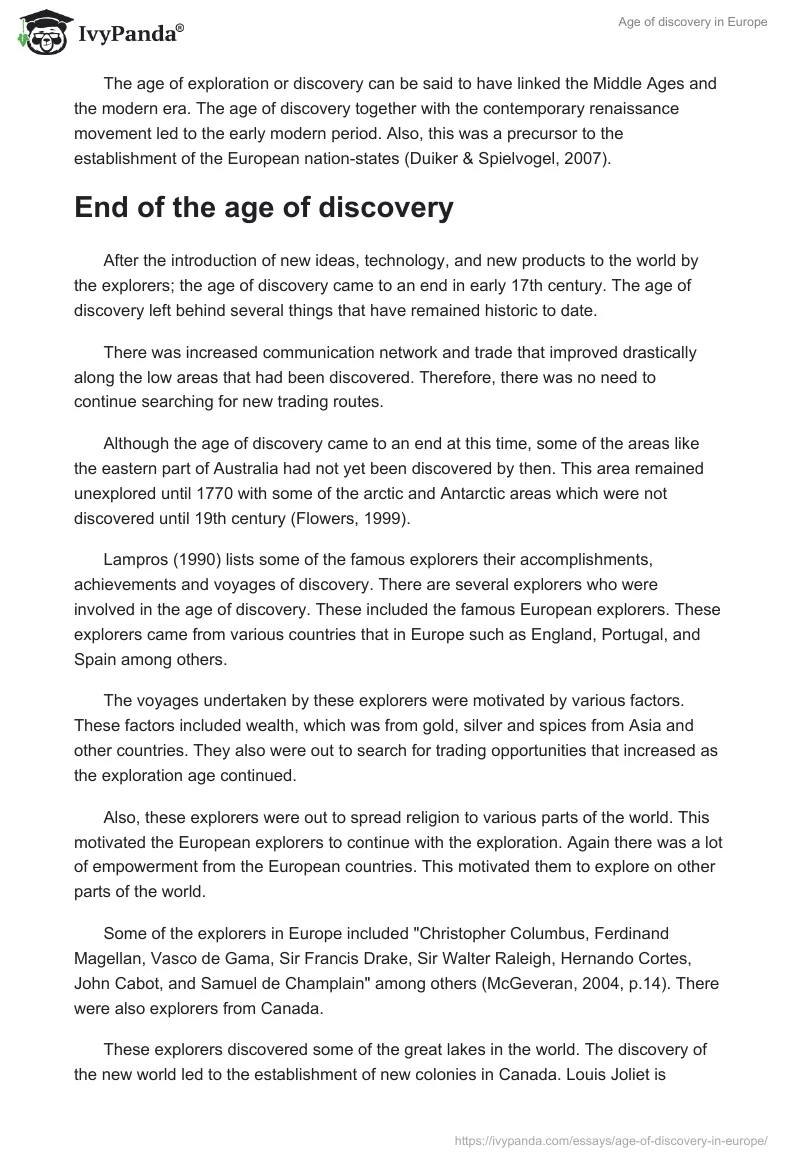 Age of discovery in Europe. Page 2