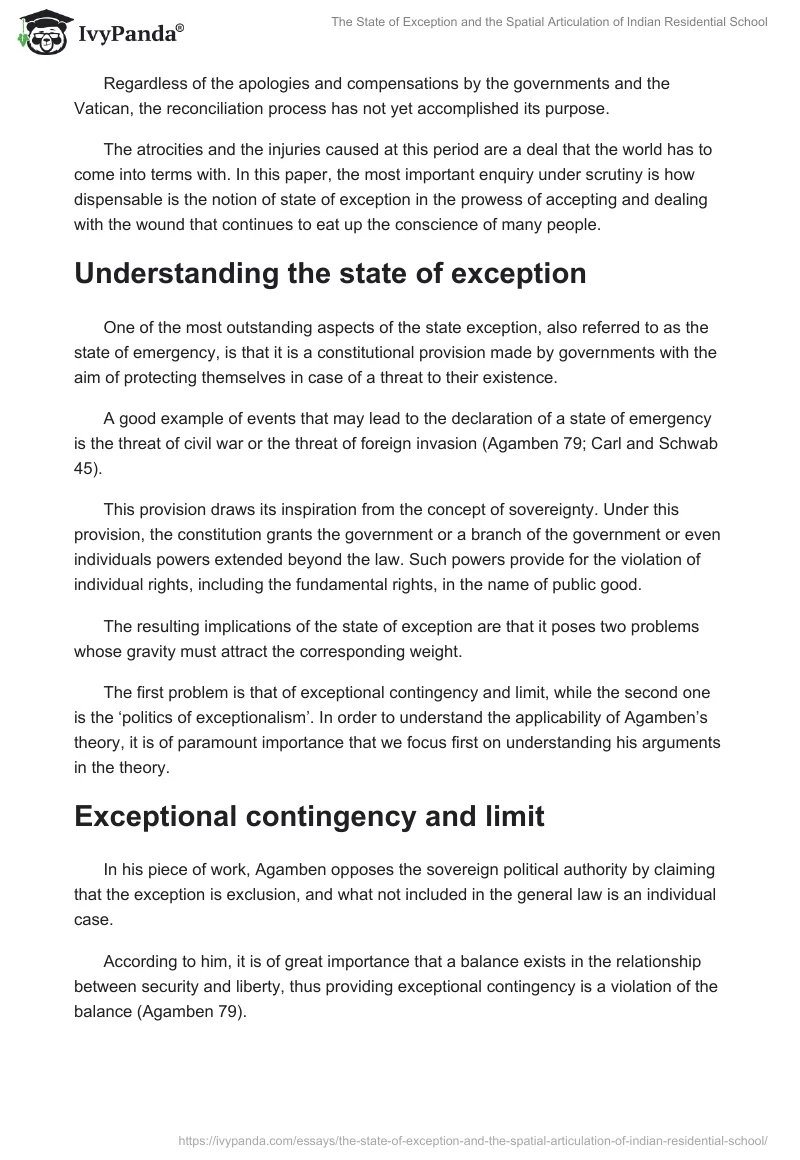 The State of Exception and the Spatial Articulation of Indian Residential School. Page 3
