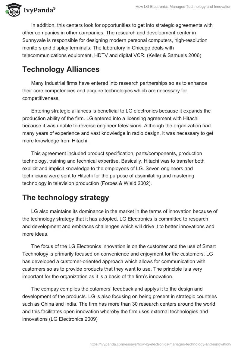 Technology & Innovation: LG Electronics Strategy Report. Page 5
