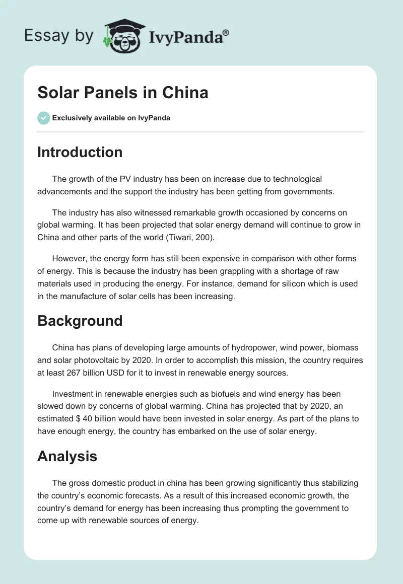 Solar Panels in China. Page 1