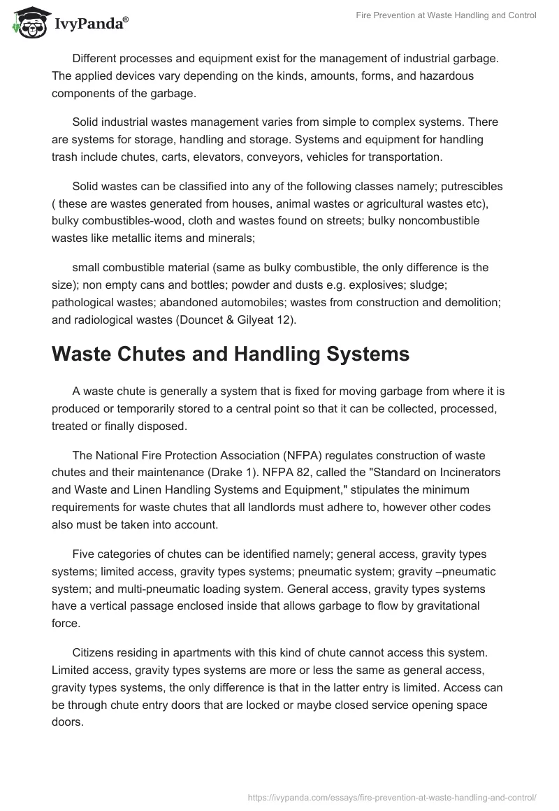 Fire Prevention at Waste Handling and Control. Page 2