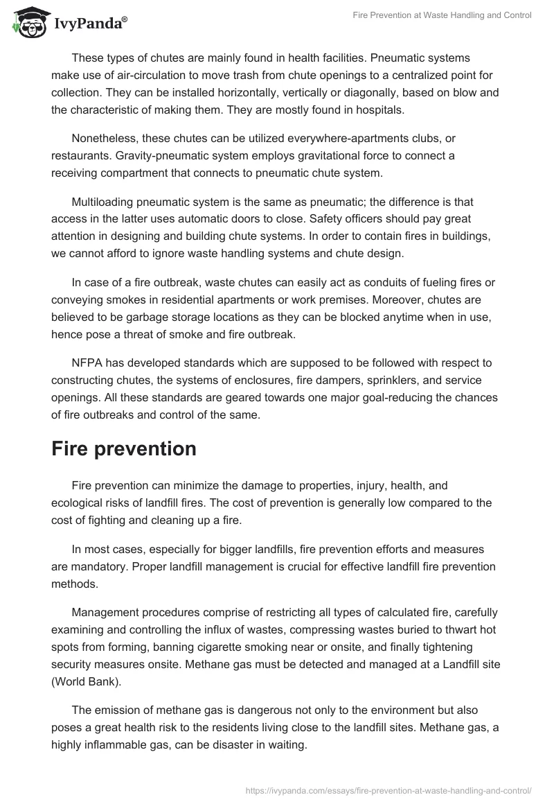 Fire Prevention at Waste Handling and Control. Page 3