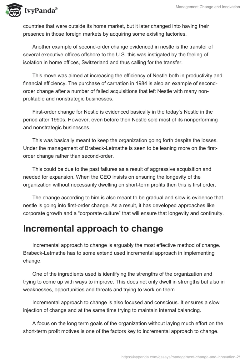 Management Change and Innovation. Page 3