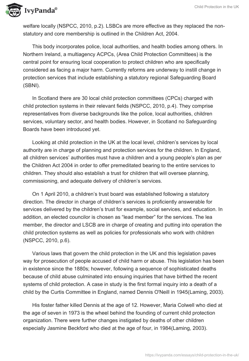 Child Protection in the UK. Page 2