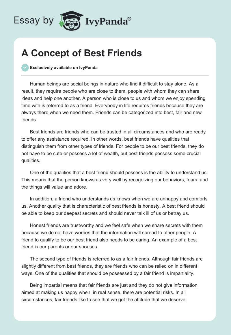 A Concept of Best Friends. Page 1