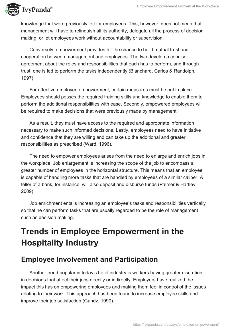 Employee Empowerment Problem at the Workplace. Page 2