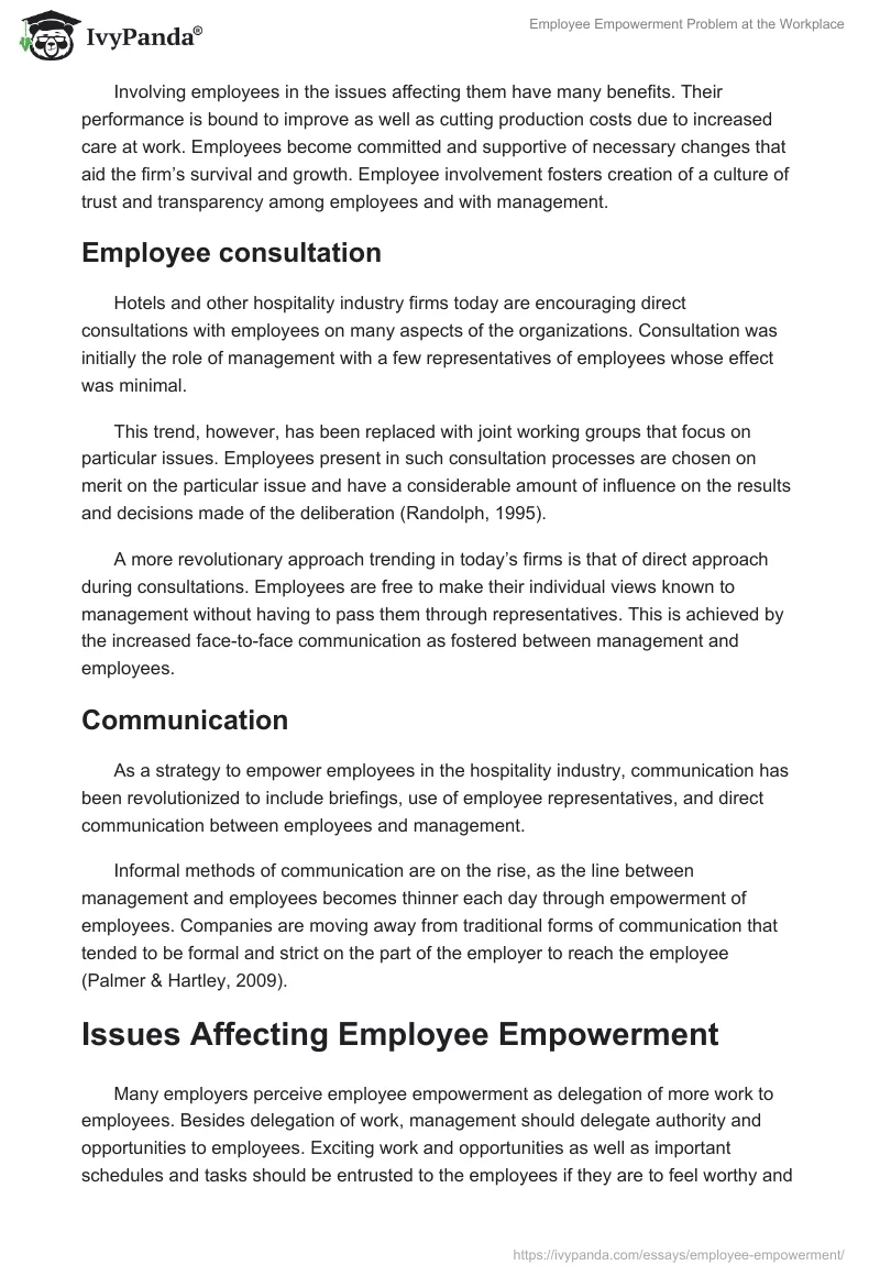 Employee Empowerment Problem at the Workplace. Page 3