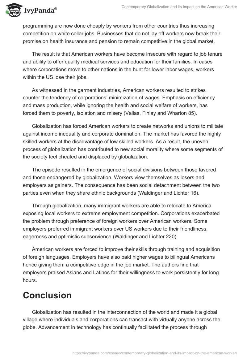 Contemporary Globalization and its Impact on the American Worker. Page 3