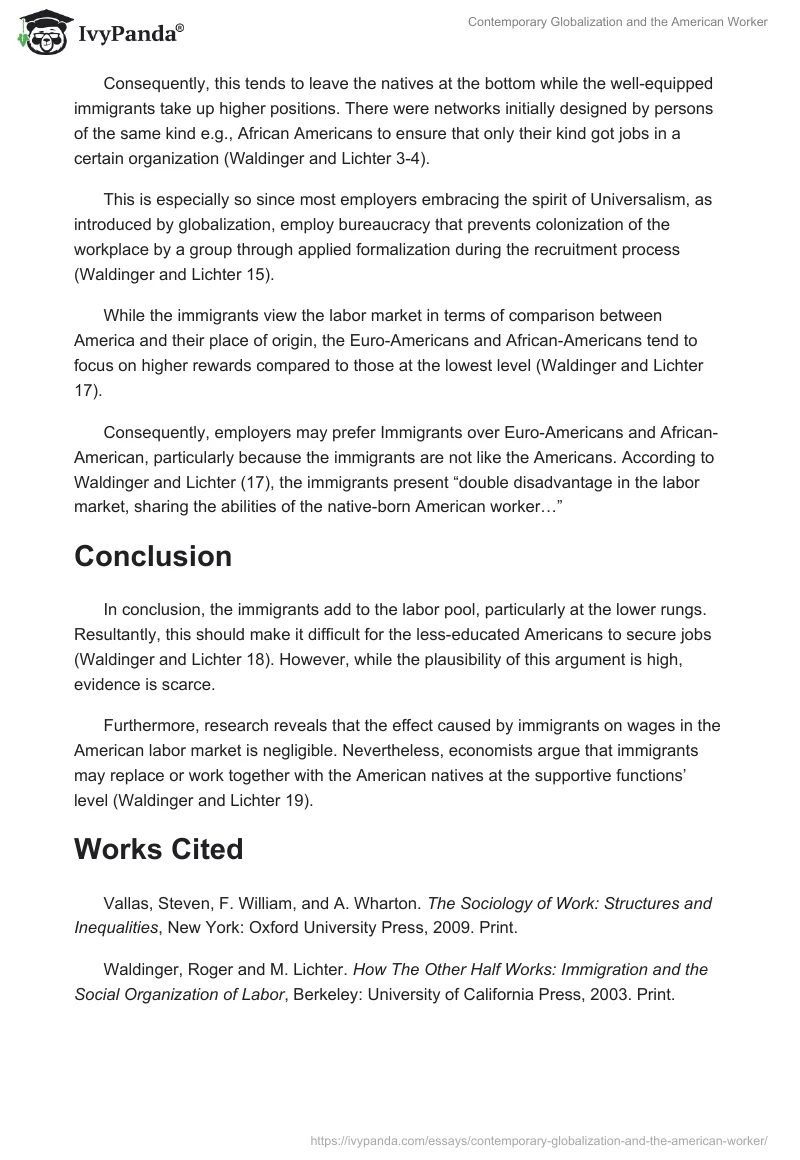 Contemporary Globalization and the American Worker. Page 4