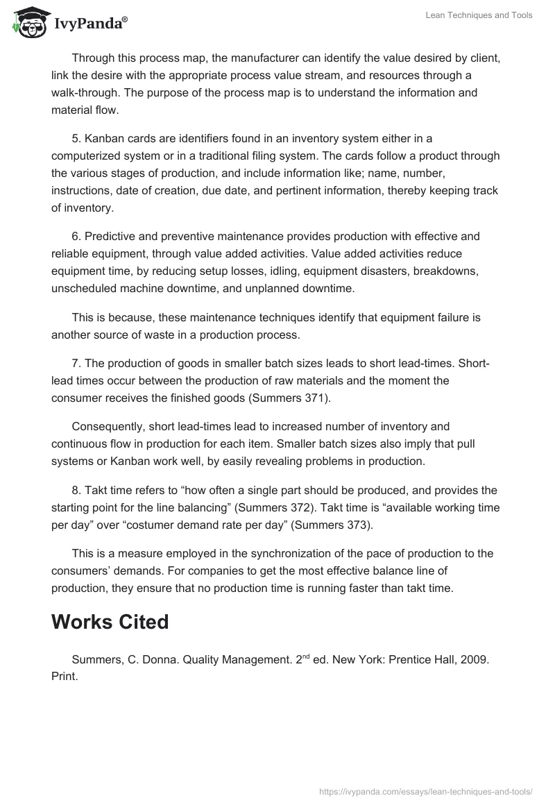 Lean Techniques and Tools. Page 2