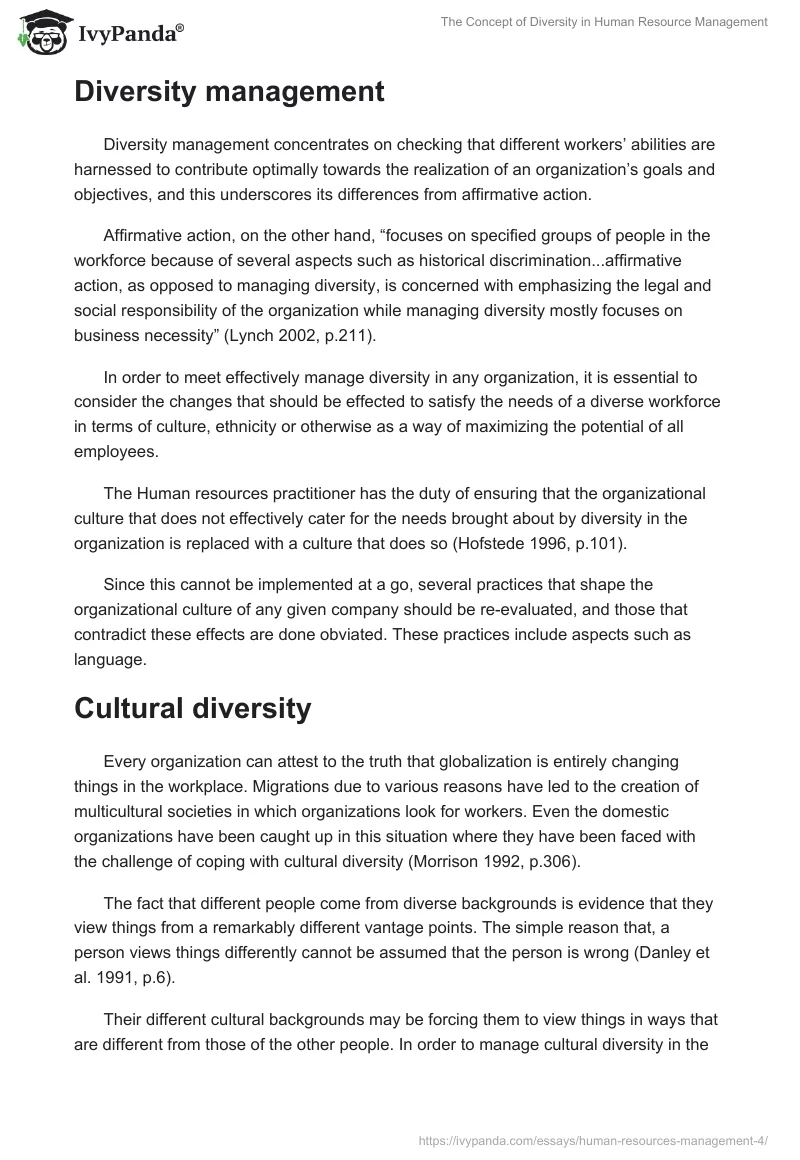 The Concept of Diversity in Human Resource Management. Page 3