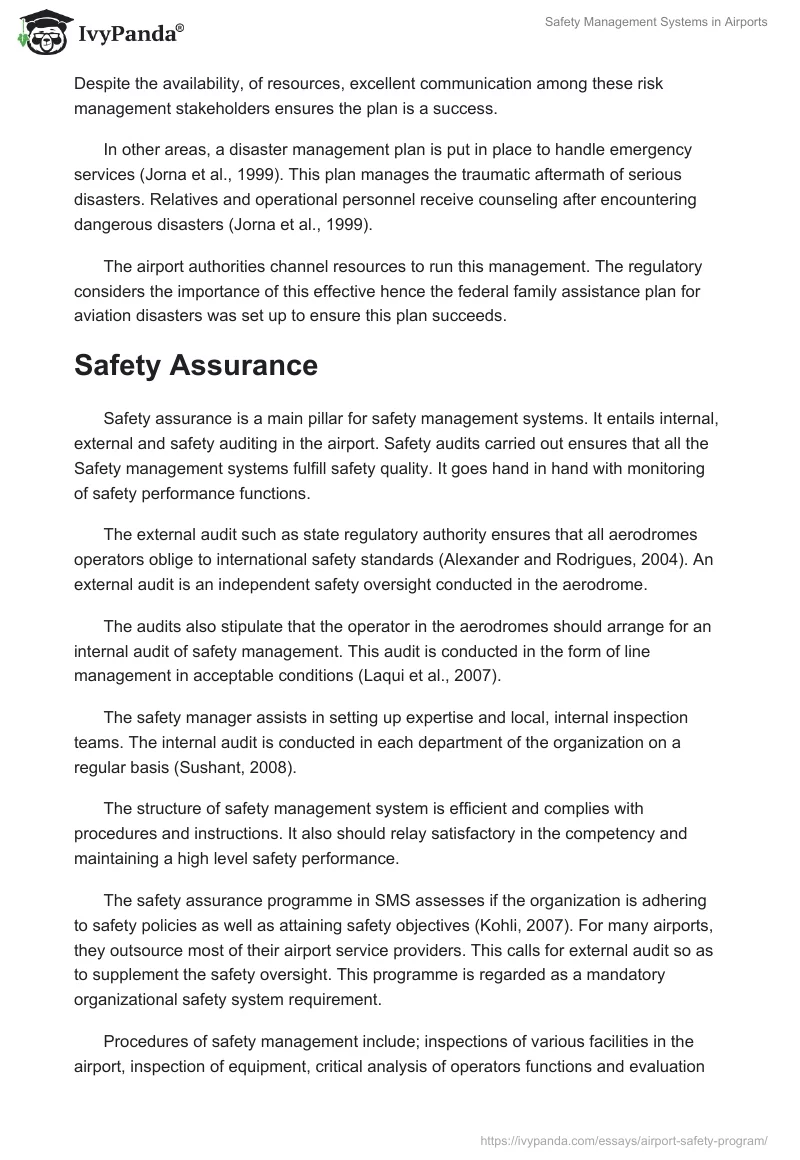 Safety Management Systems in Airports. Page 4