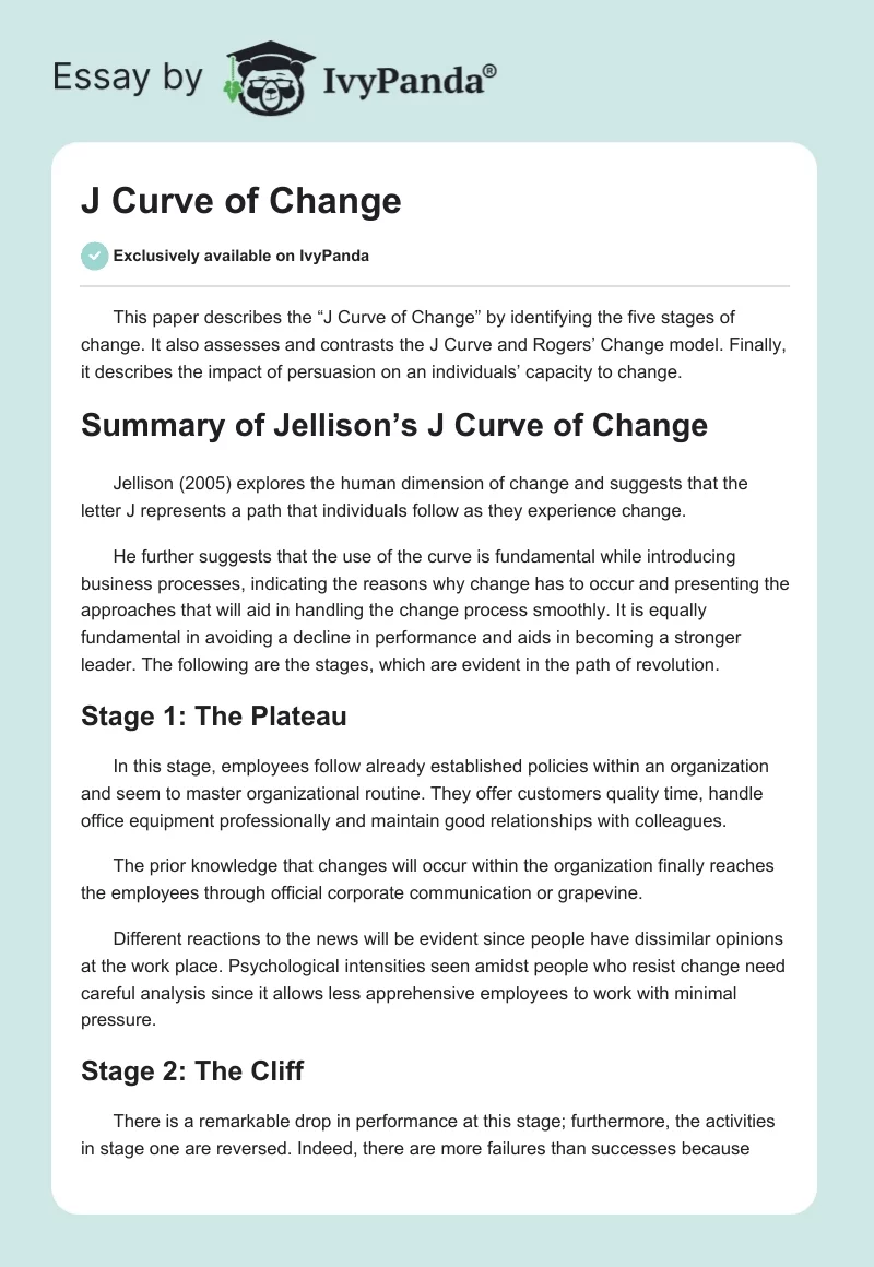 J Curve of Change. Page 1
