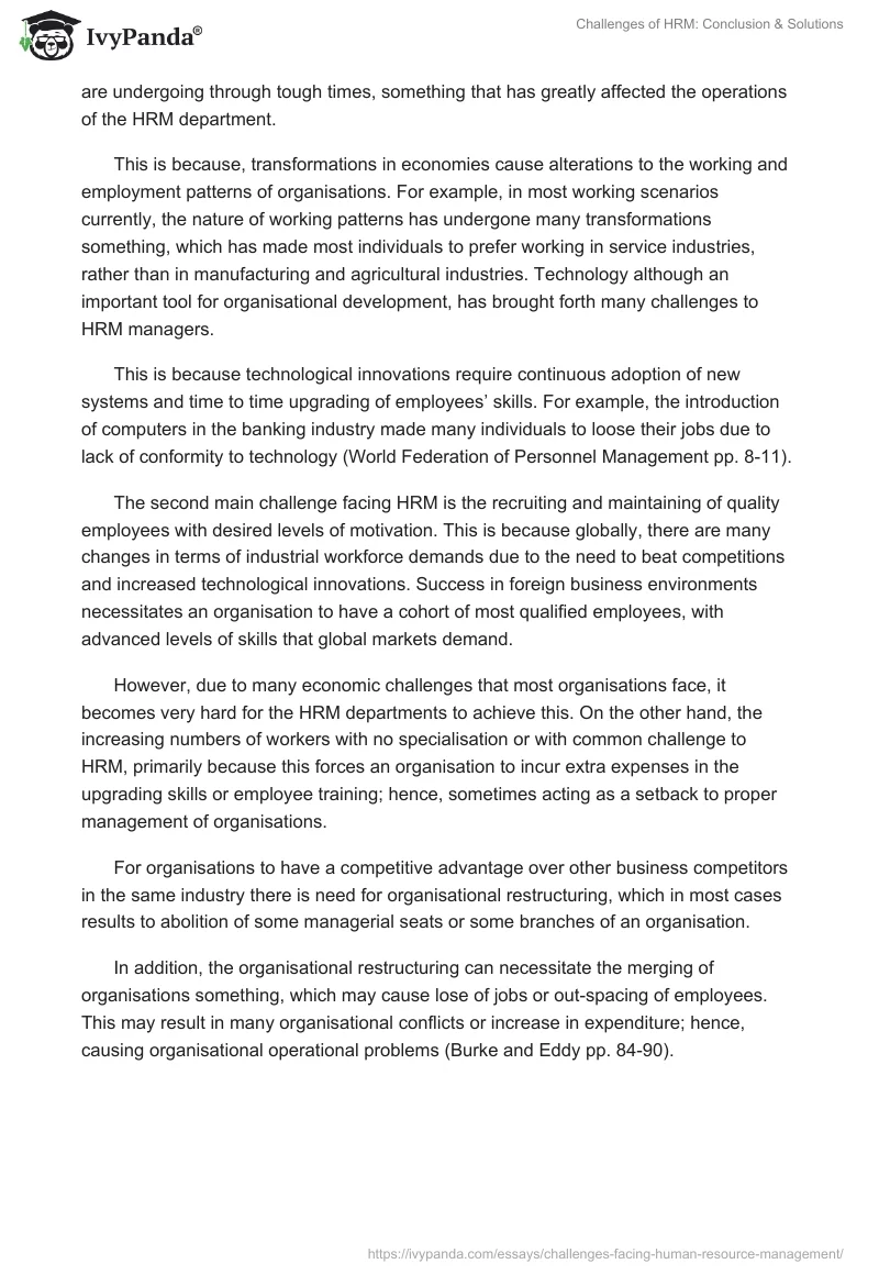 Challenges of HRM: Conclusion & Solutions. Page 2