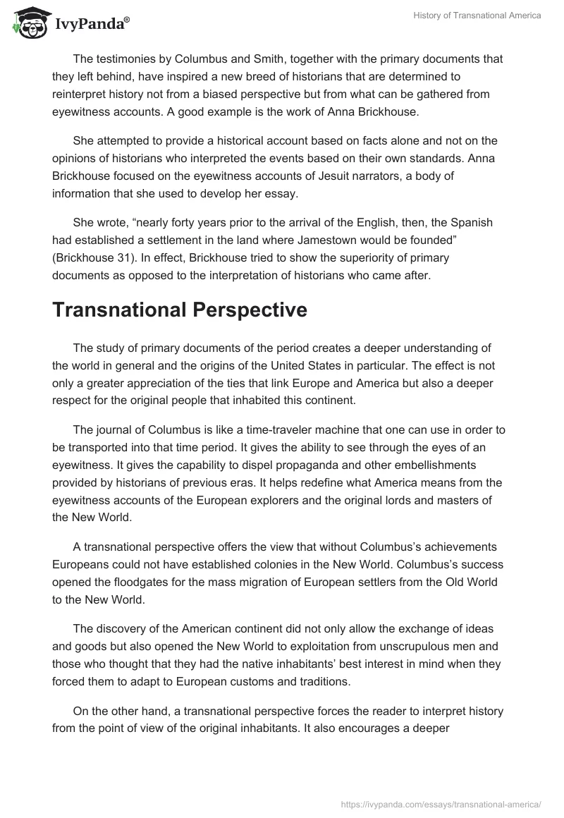 History of Transnational America. Page 3