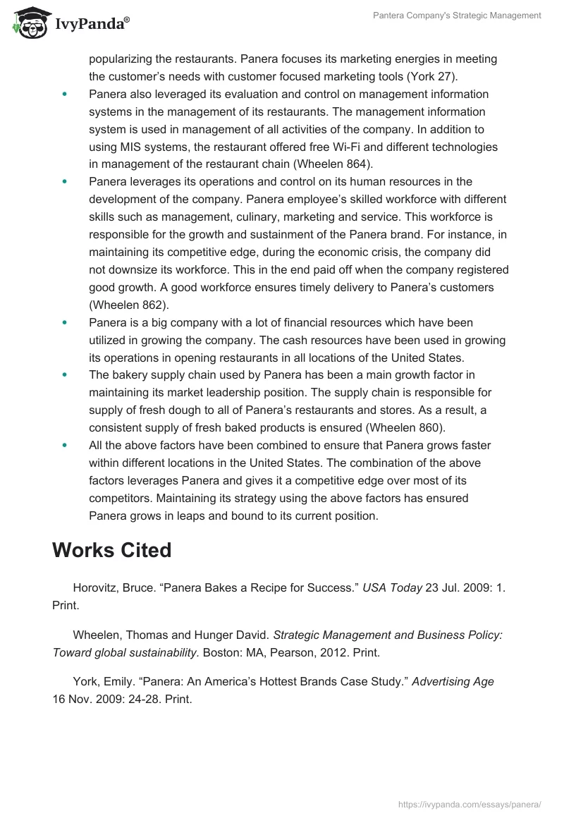 Pantera Company's Strategic Management. Page 2